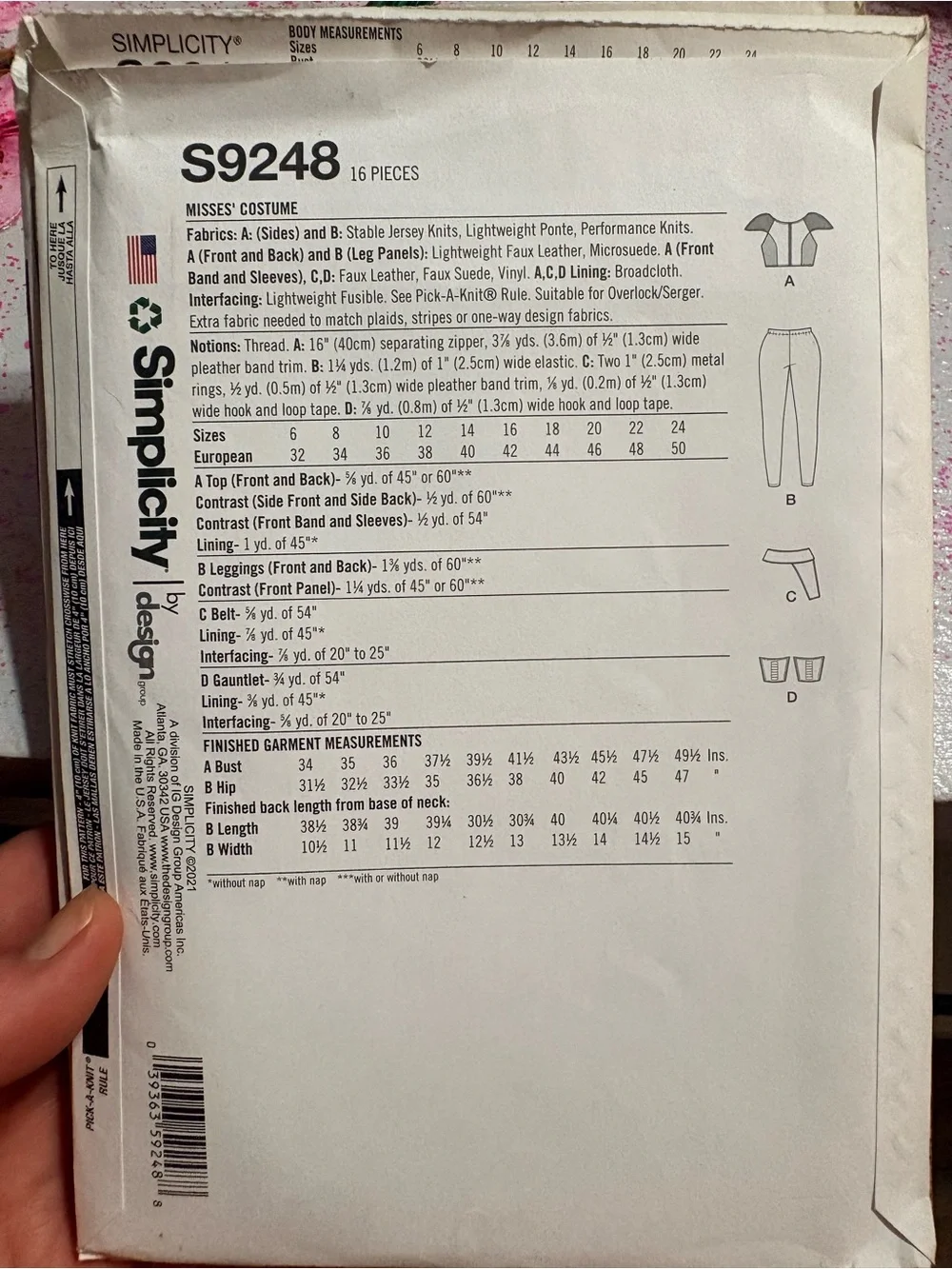 BN UNCUT SIMPLICITY 9248 H5 SEWING PATTERNS STAR WARS COSPLAY FANTASY